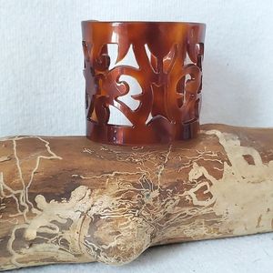 Tortoise Amber Laser Cut Lucite Cuff